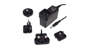 Medical Plug-In Power Supply with Interchangeable Adapter GEM18I 264V 250mA 18W Changeable Plug 2.1 x 5.5 mm Barrel Plug